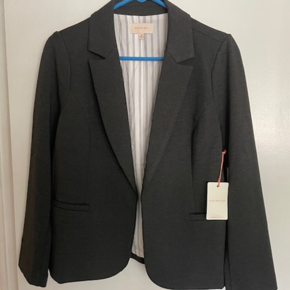 Skies Are Blue Dark Gray Blazer